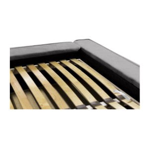 Lit coffre DENALI – Gris clair – 140x200 cm – Tissu velours doux – Sommier relevable – Rangement intégré 