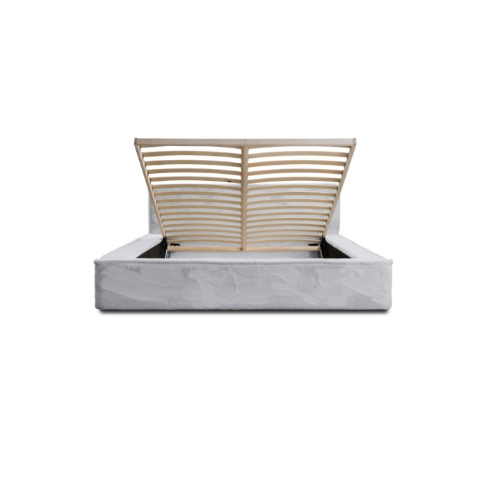 Lit coffre ORLANE – Blanc Nuage polaire – 140x200 cm – Sommier relevable – Design haut de gamme 