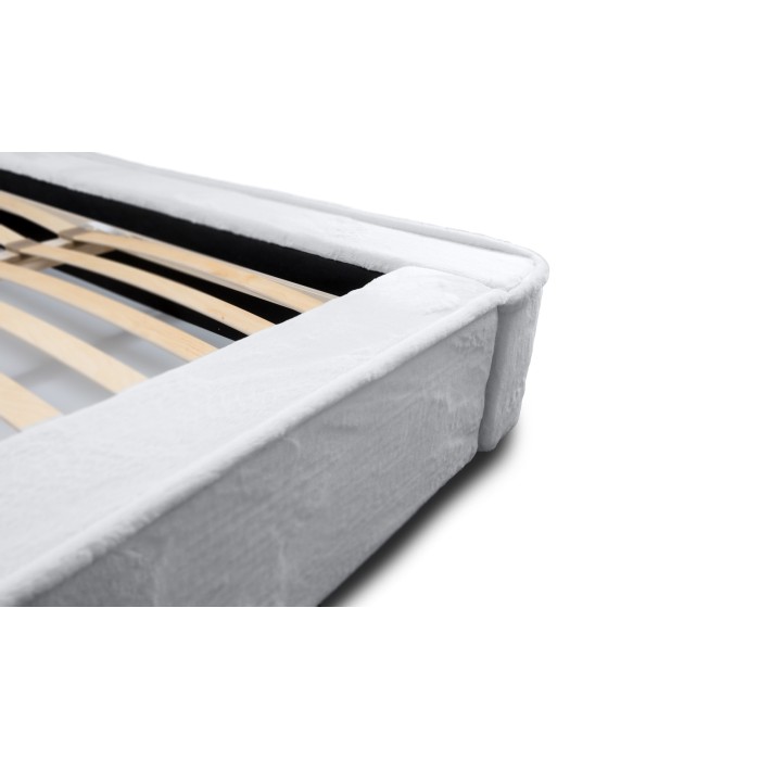 Lit coffre ORLANE – Blanc Nuage polaire – 140x200 cm – Sommier relevable – Design haut de gamme 