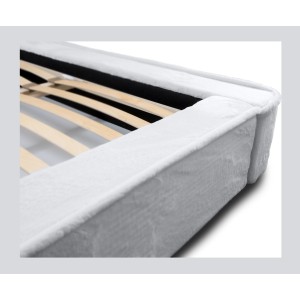 Lit coffre ORLANE – Blanc Nuage polaire – 140x200 cm – Sommier relevable – Design haut de gamme 