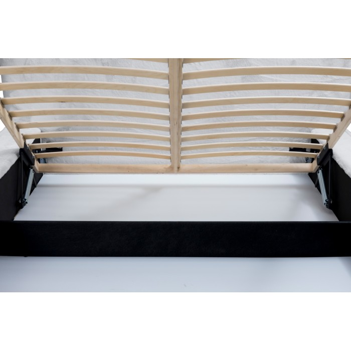 Lit coffre ORLANE – Blanc Nuage polaire – 160x200 cm – Sommier relevable – Design haut de gamme 