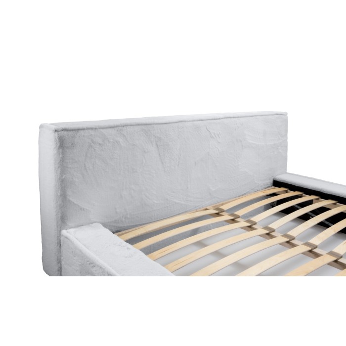 Lit coffre ORLANE – Blanc Nuage polaire – 180x200 cm – Sommier relevable – Design haut de gamme 