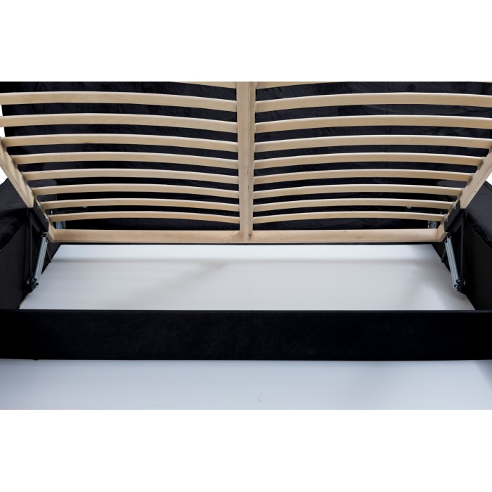 Lit coffre ORLANE – Blanc Brume de soie polaire – 180x200 cm – Sommier relevable – Design haut de gamme 