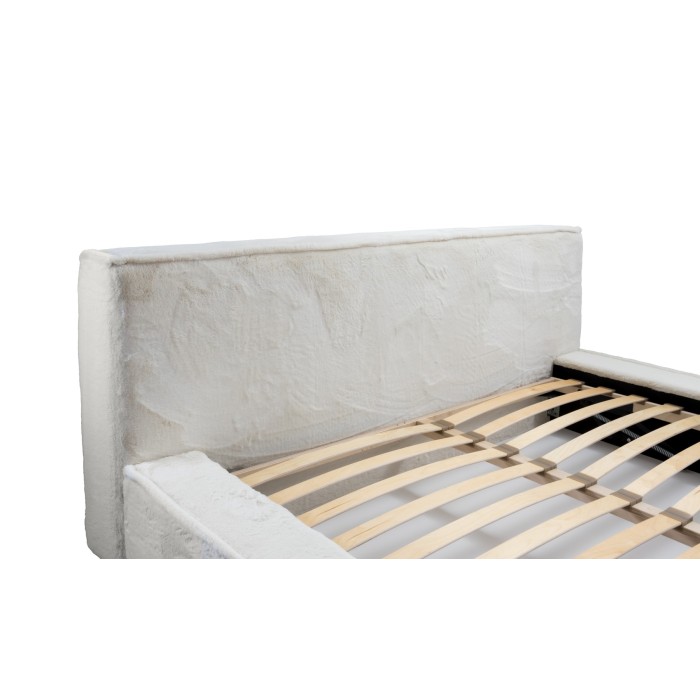 Lit coffre ORLANE – Beige Sable nacré polaire – 140x200 cm – Sommier relevable – Design haut de gamme 