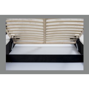 Lit coffre ORLANE – Beige Sable nacré polaire – 160x200 cm – Sommier relevable – Design haut de gamme 