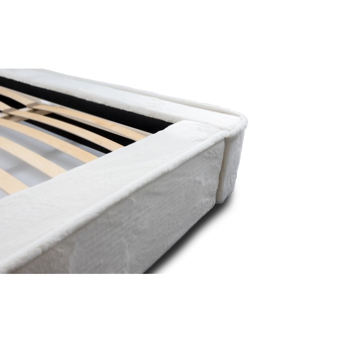 Lit coffre ORLANE – Beige Sable nacré polaire – 160x200 cm – Sommier relevable – Design haut de gamme 