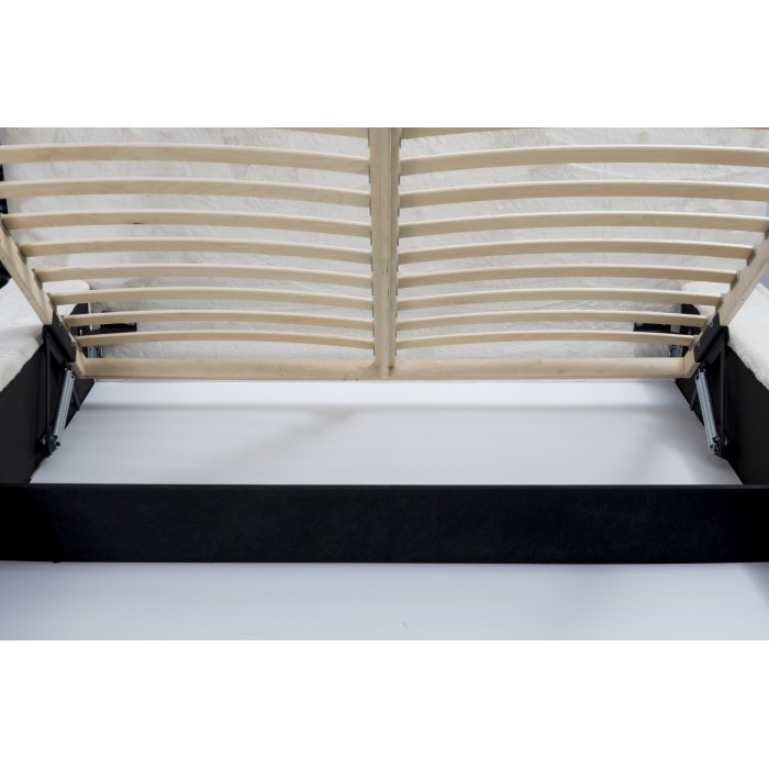 Lit coffre ORLANE – Beige Sable nacré polaire – 180x200 cm – Sommier relevable – Design haut de gamme 