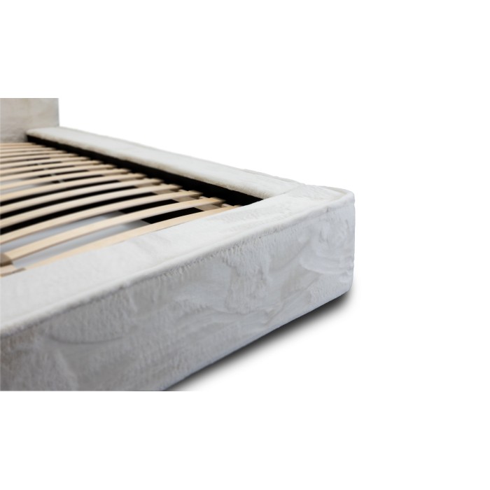 Lit coffre ORLANE – Beige Sable nacré polaire – 180x200 cm – Sommier relevable – Design haut de gamme 