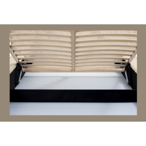 Lit coffre ORLANE – Beige Velours de dune – 140x200 cm – Sommier relevable – Design haut de gamme 