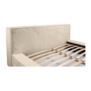 Lit coffre ORLANE – Beige Velours de dune – 180x200 cm – Sommier relevable – Design haut de gamme 