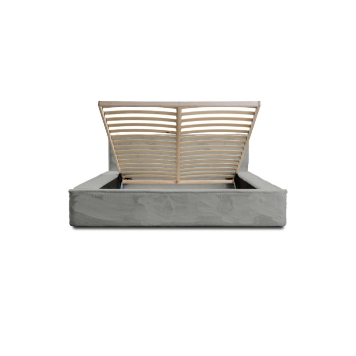 Lit coffre ORLANE – Gris Charbon minéral polaire – 140x200 cm – Sommier relevable – Design haut de gamme 