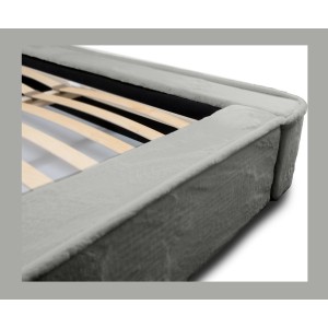 Lit coffre ORLANE – Gris Charbon minéral polaire – 140x200 cm – Sommier relevable – Design haut de gamme 