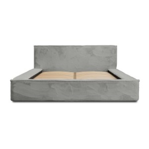 Lit coffre ORLANE – Gris Charbon minéral polaire – 160x200 cm – Sommier relevable – Design haut de gamme 