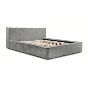 Lit coffre ORLANE – Gris Charbon minéral polaire – 160x200 cm – Sommier relevable – Design haut de gamme 