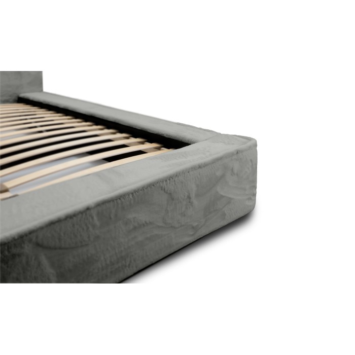 Lit coffre ORLANE – Gris Charbon minéral polaire – 160x200 cm – Sommier relevable – Design haut de gamme 