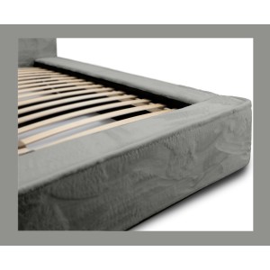 Lit coffre ORLANE – Gris Charbon minéral polaire – 160x200 cm – Sommier relevable – Design haut de gamme 