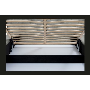 Lit coffre ORLANE – Gris Charbon minéral polaire – 180x200 cm – Sommier relevable – Design haut de gamme 