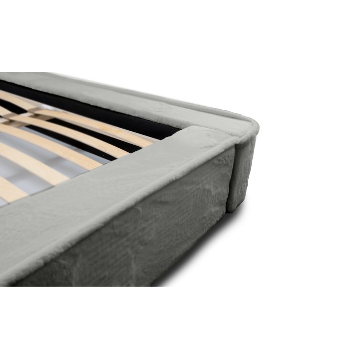 Lit coffre ORLANE – Gris Charbon minéral polaire – 180x200 cm – Sommier relevable – Design haut de gamme 