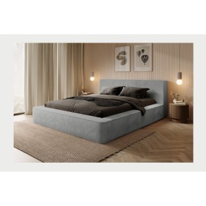 Lit coffre ORLANE – Gris Charbon minéral polaire – 180x200 cm – Sommier relevable – Design haut de gamme 