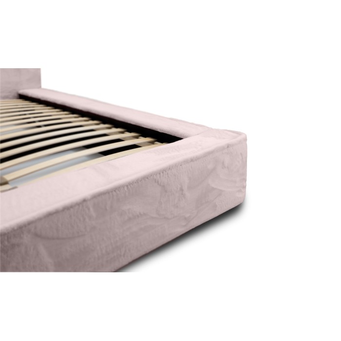 Lit coffre ORLANE – Rose Poussière de rose polaire – 140x200 cm – Sommier relevable – Design haut de gamme 