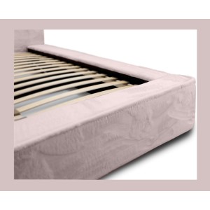 Lit coffre ORLANE – Rose Poussière de rose polaire – 140x200 cm – Sommier relevable – Design haut de gamme 