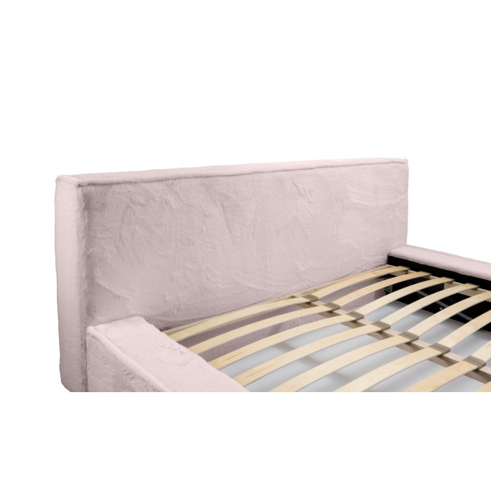 Lit coffre ORLANE – Rose Poussière de rose polaire – 160x200 cm – Sommier relevable – Design haut de gamme 
