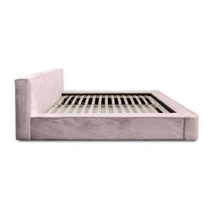 Lit coffre ORLANE – Rose Poussière de rose polaire – 160x200 cm – Sommier relevable – Design haut de gamme 