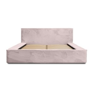 Lit coffre ORLANE – Rose Poussière de rose polaire – 180x200 cm – Sommier relevable – Design haut de gamme 