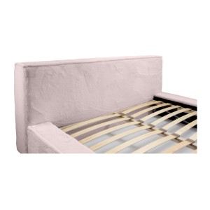 Lit coffre ORLANE – Rose Poussière de rose polaire – 180x200 cm – Sommier relevable – Design haut de gamme 