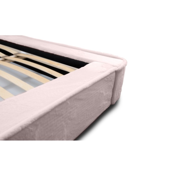 Lit coffre ORLANE – Rose Poussière de rose polaire – 180x200 cm – Sommier relevable – Design haut de gamme 