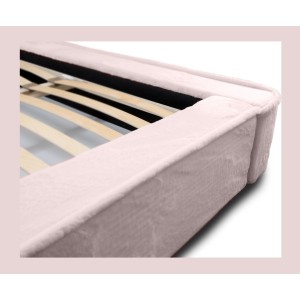 Lit coffre ORLANE – Rose Poussière de rose polaire – 180x200 cm – Sommier relevable – Design haut de gamme 