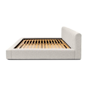 Lit coffre CERVIN – Nuage sablé bouclé – 140x200 cm – Sommier relevable – Design haut de gamme 