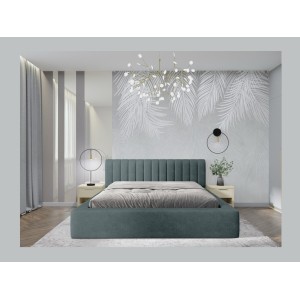 Lit coffre CERVIN – Velours doux Nuit émeraude – 160x200 cm – Sommier relevable – Design élégant