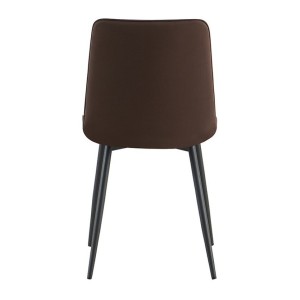 Lot de 4 chaises MIREA – Marron foncé – Design intemporel – Pieds métal – Assise PU confortable 