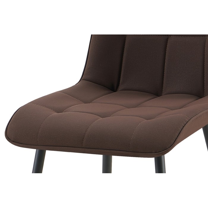 Lot de 4 chaises MIREA – Marron foncé – Design intemporel – Pieds métal – Assise PU confortable 