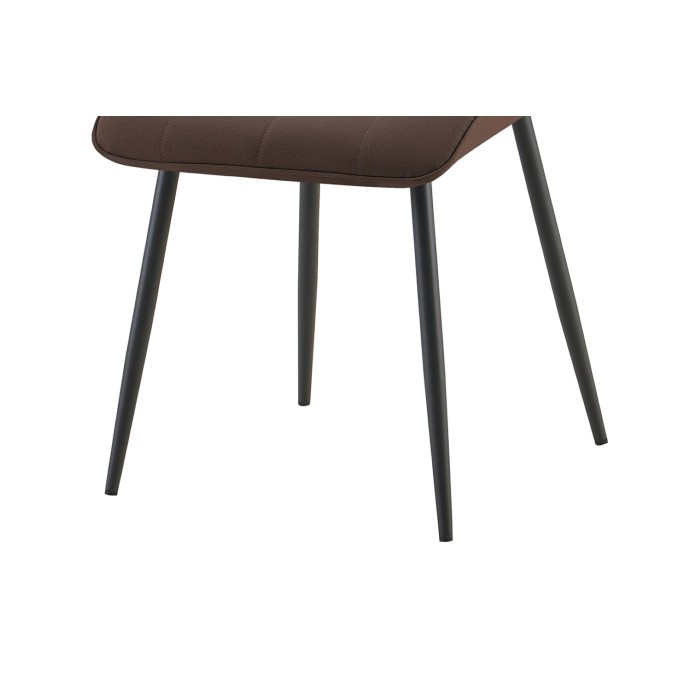 Lot de 4 chaises MIREA – Marron foncé – Design intemporel – Pieds métal – Assise PU confortable 