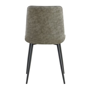 Lot de 4 chaises MIREA – Gris – Design intemporel – Pieds métal – Assise en PU facile d’entretien 