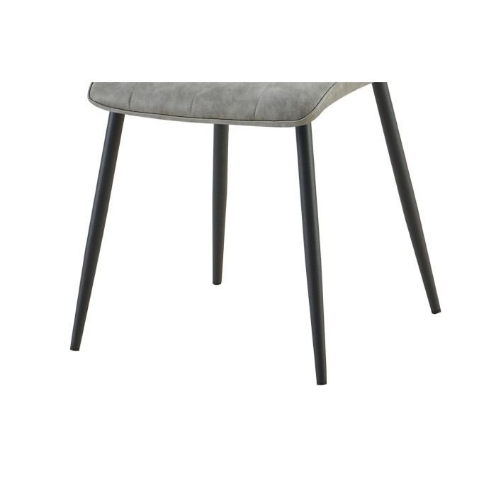 Lot de 4 chaises MIREA – Gris – Design intemporel – Pieds métal – Assise en PU facile d’entretien 
