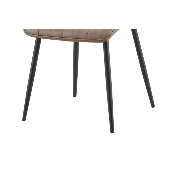 Lot de 4 chaises MIREA – Brun – Pieds métal – Design intemporel – Revêtement PU facile à entretenir 