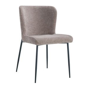 Lot de 2 chaises LISE – Tissu sable – Pieds métal – Confort moderne – Design doux et naturel 