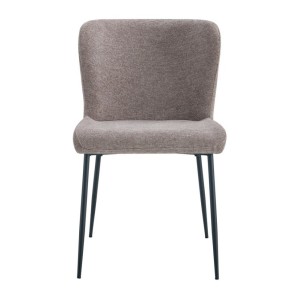 Lot de 2 chaises LISE – Tissu sable – Pieds métal – Confort moderne – Design doux et naturel 