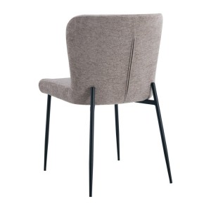 Lot de 2 chaises LISE – Tissu sable – Pieds métal – Confort moderne – Design doux et naturel 