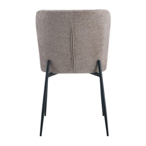 Lot de 2 chaises LISE – Tissu sable – Pieds métal – Confort moderne – Design doux et naturel 