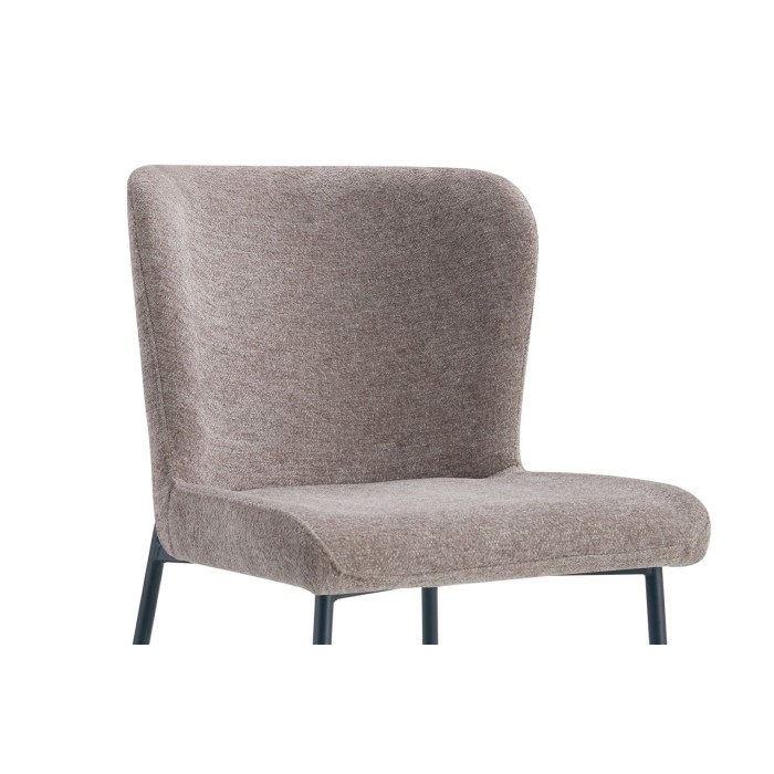 Lot de 2 chaises LISE – Tissu sable – Pieds métal – Confort moderne – Design doux et naturel 