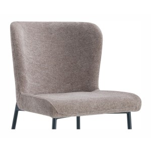 Lot de 2 chaises LISE – Tissu sable – Pieds métal – Confort moderne – Design doux et naturel 