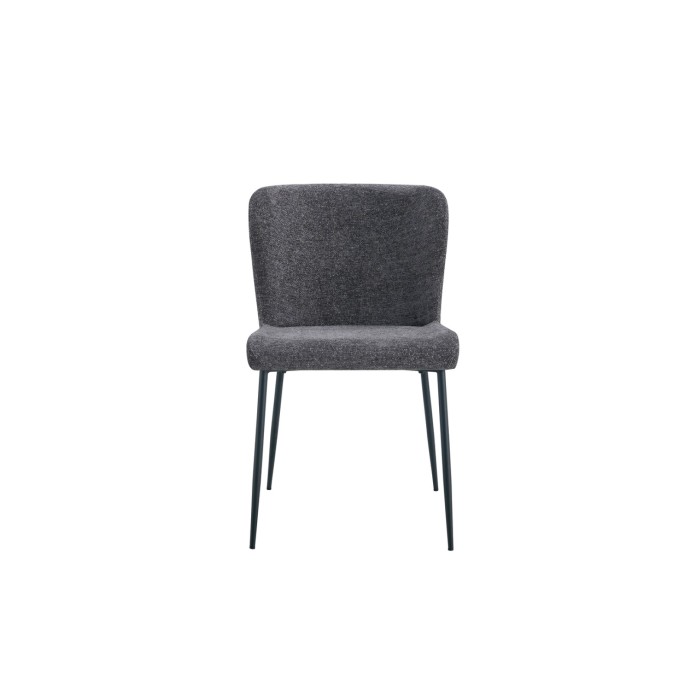 Lot de 2 chaises LISE – Tissu gris foncé – Pieds métal – Confort moderne – Design sobre et élégant 
