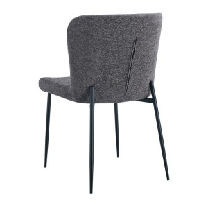 Lot de 2 chaises LISE – Tissu gris foncé – Pieds métal – Confort moderne – Design sobre et élégant 