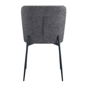 Lot de 2 chaises LISE – Tissu gris foncé – Pieds métal – Confort moderne – Design sobre et élégant 