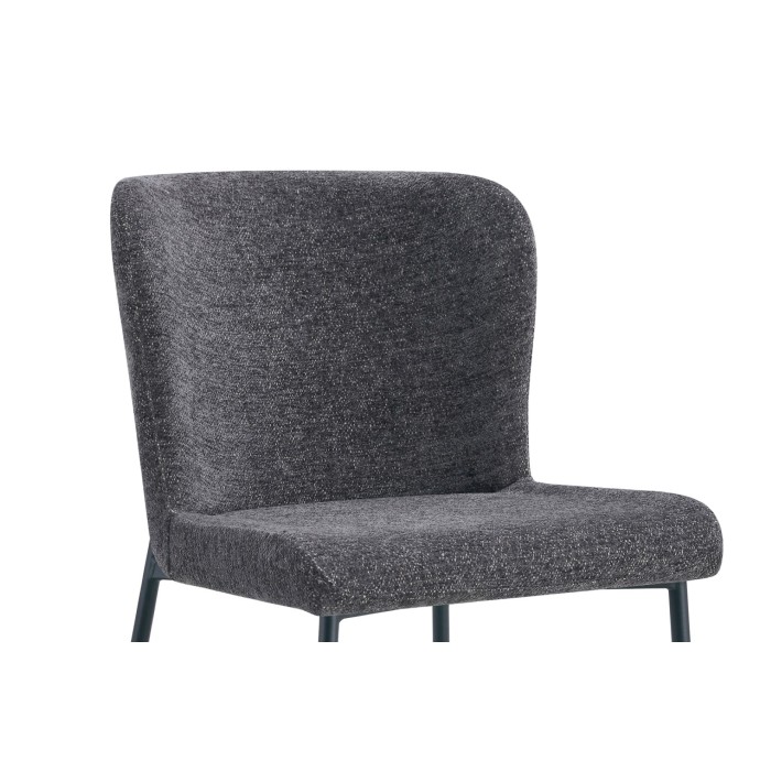 Lot de 2 chaises LISE – Tissu gris foncé – Pieds métal – Confort moderne – Design sobre et élégant 