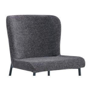 Lot de 2 chaises LISE – Tissu gris foncé – Pieds métal – Confort moderne – Design sobre et élégant 